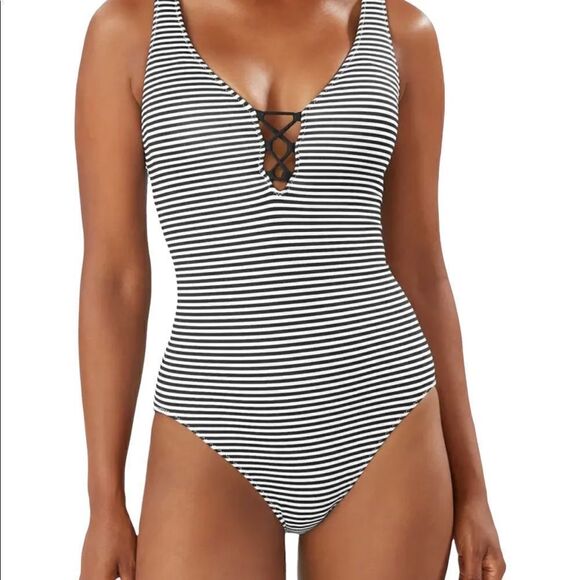 Tommy Bahama One Piece Reversible Bathing Suit Sz 12 NWT - Picture 1 of 12